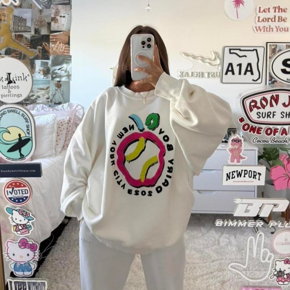 White Dairy Boy Tennis Crewneck Sweatshirt